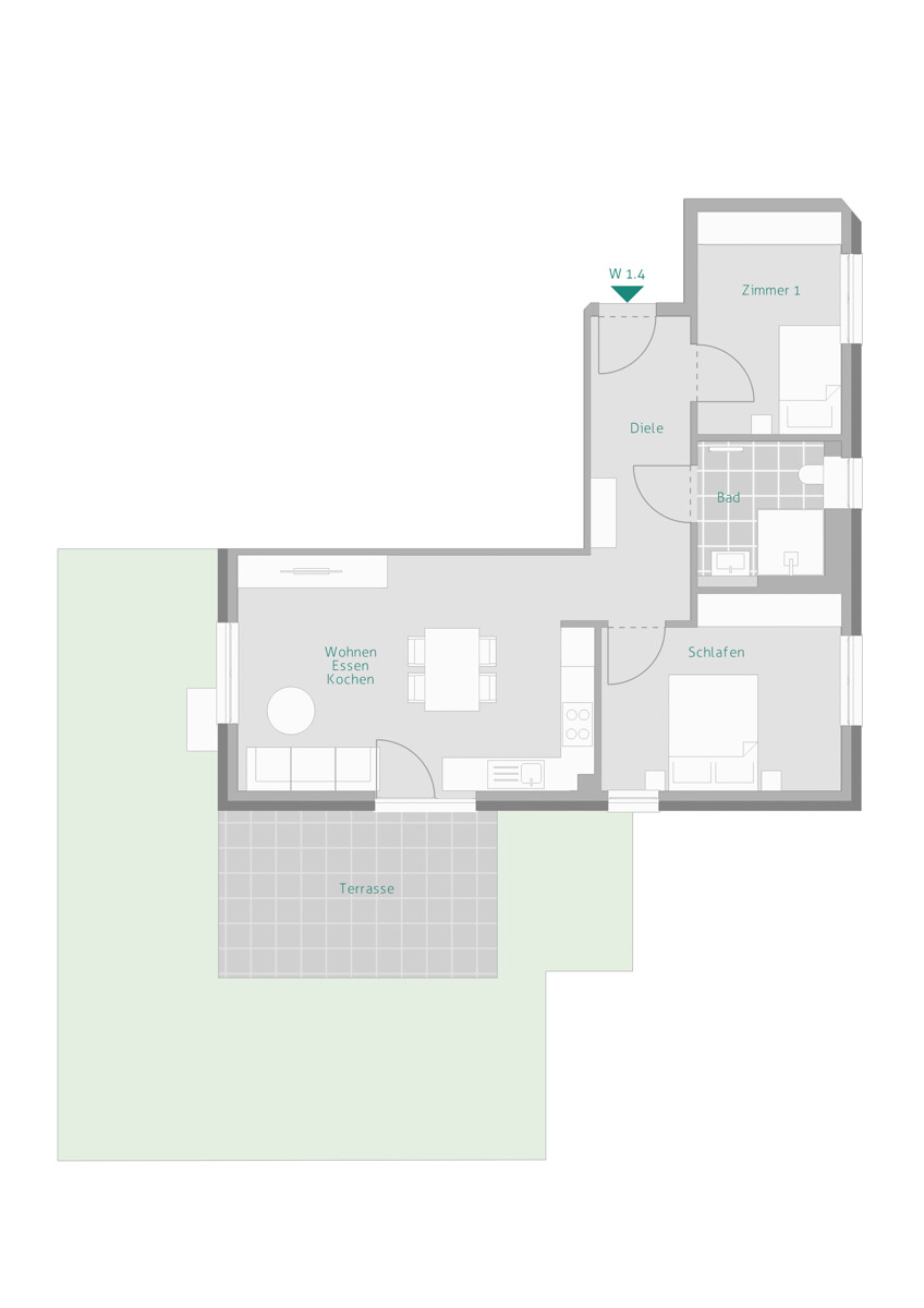 Wohnung-Nr. 4 Erdgeschosswohnung Renningen