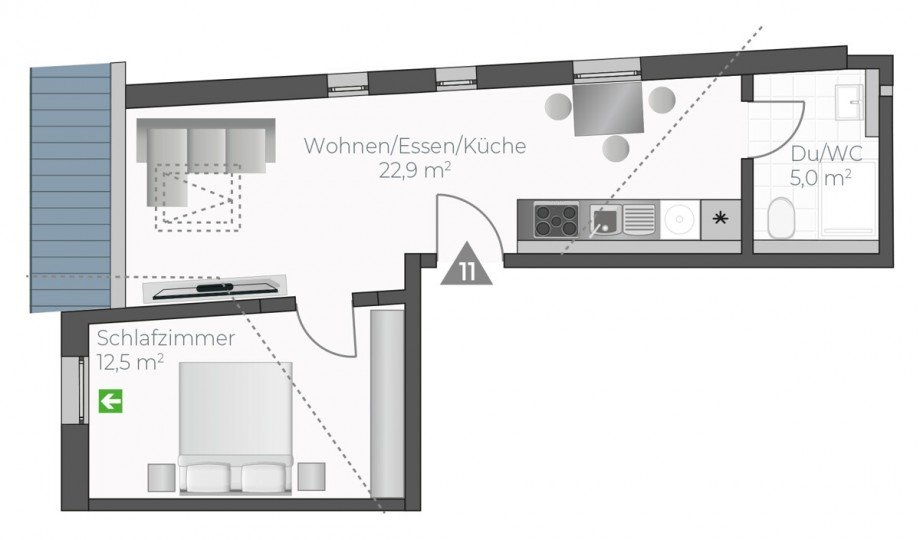 Wohnung-Nr. 11 Dachgeschosswohnung Asperg