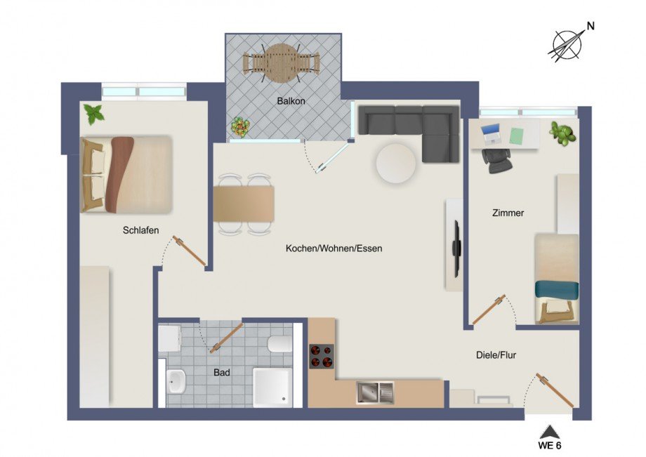 Wohnung-Nr. 6 Etagenwohnung Herrenberg / G�ltstein