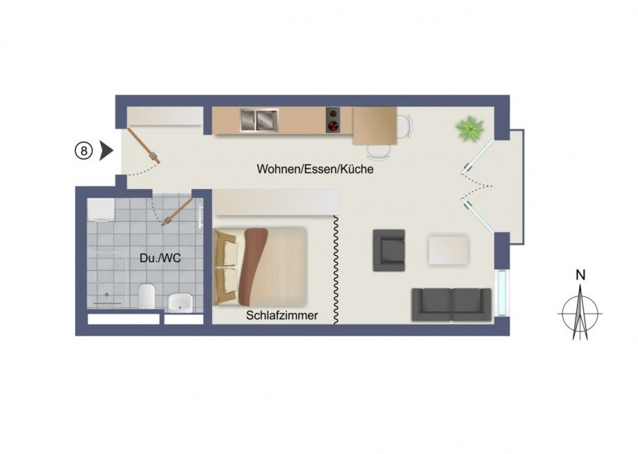 Wohnung-Nr. 8 Etagenwohnung Asperg