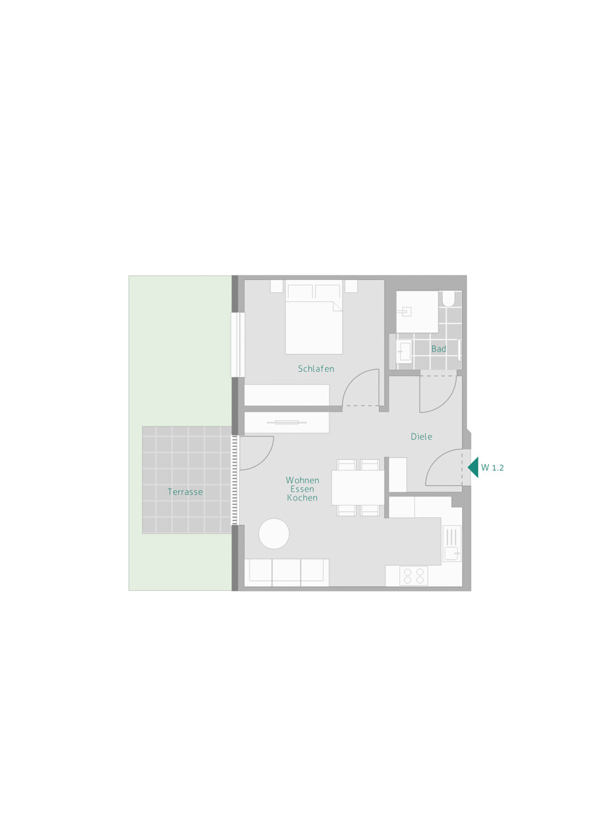 Wohnung-Nr. 2 Erdgeschosswohnung Renningen