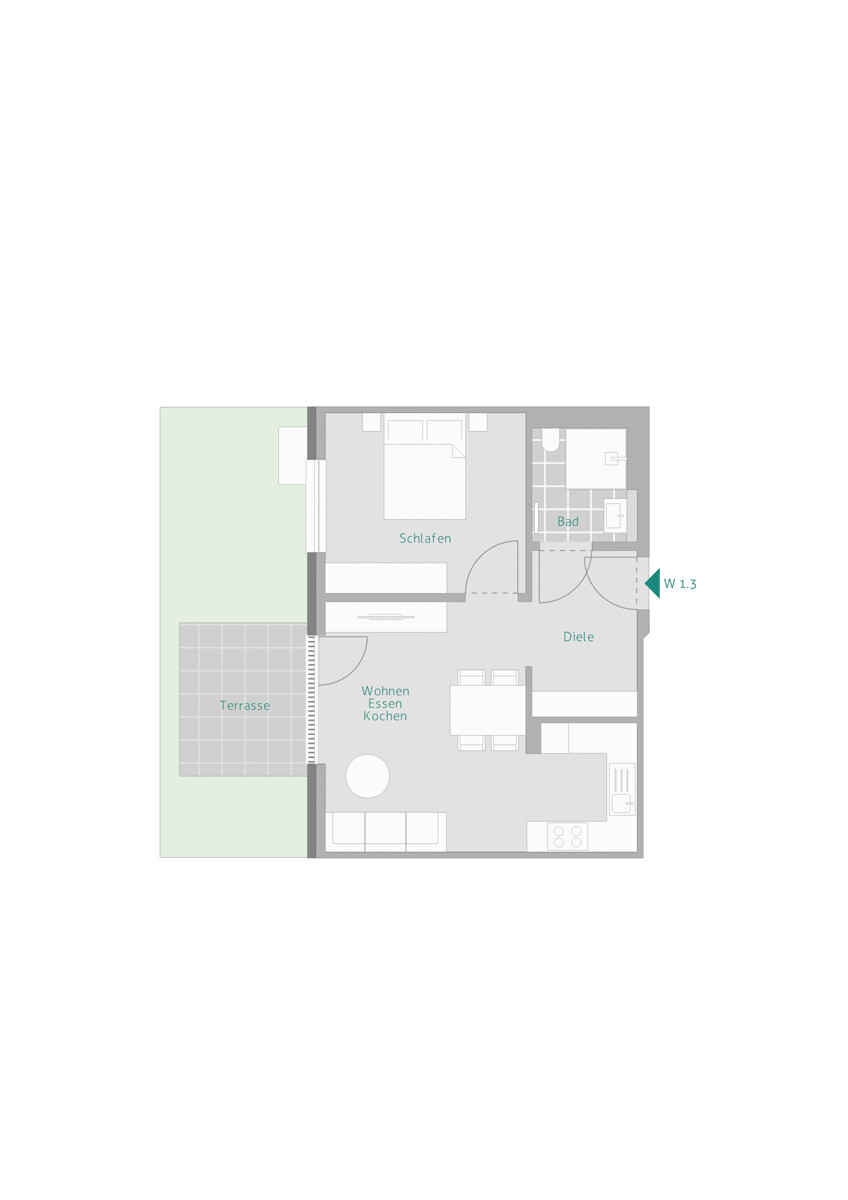 Wohnung-Nr. 3 Erdgeschosswohnung Renningen