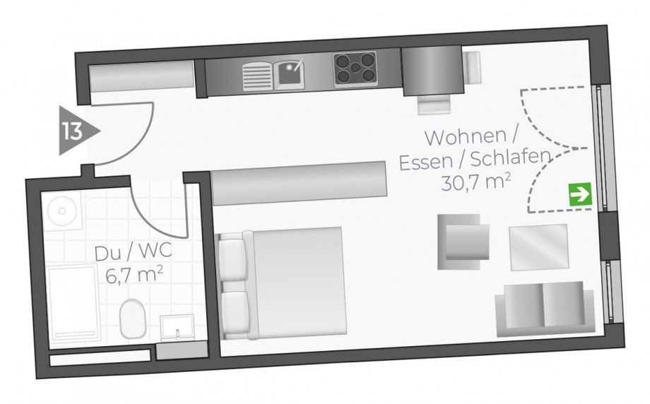 Wohnung-Nr. 13 Etagenwohnung Asperg