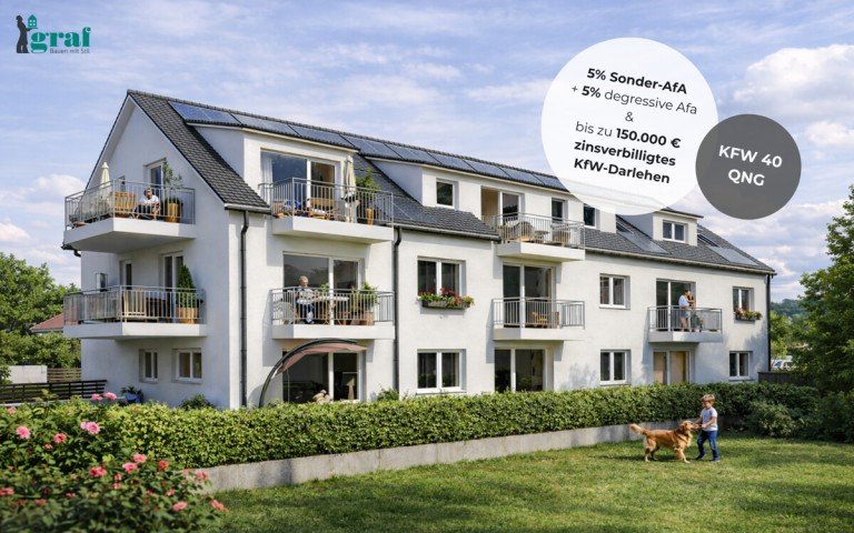 unverbindliche Illustration Renningen Etagenwohnung KfW-40-QNG | F�rderung m�glich | Kompakte 2-Zimmer-Wohnung mit Balkon