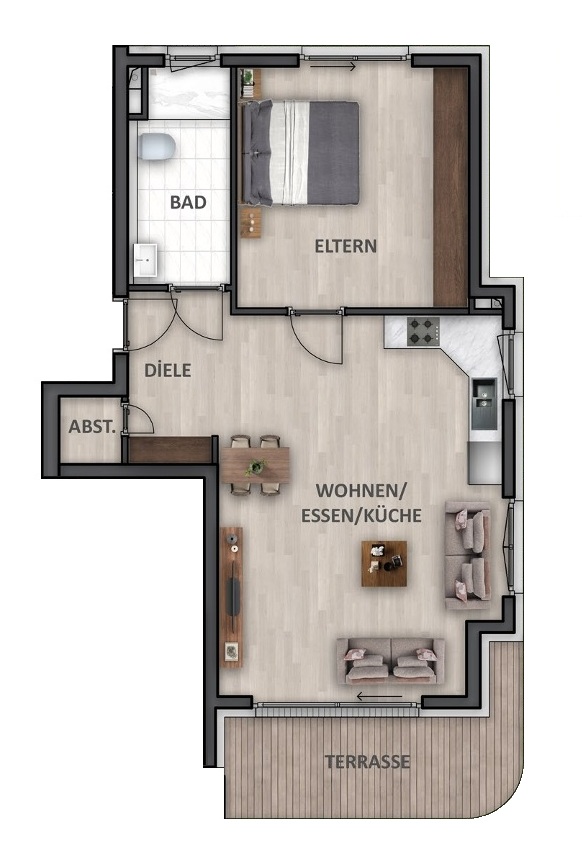 Wohnung-Nr. 1 (B) Erdgeschosswohnung Heilbronn / Neckargartach