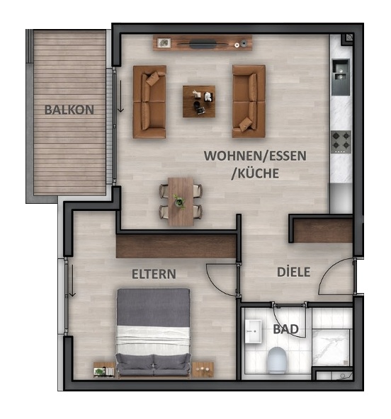 Wohnung-Nr. 3 (A) Etagenwohnung Heilbronn / Neckargartach