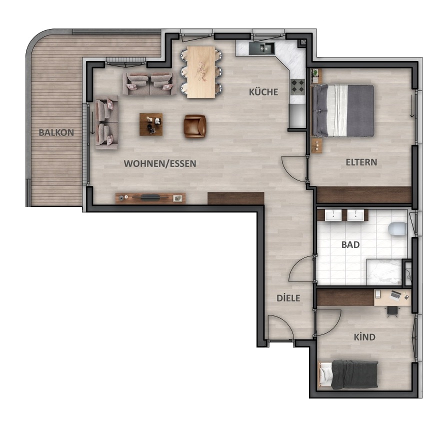 Wohnung-Nr. 8 (A) Etagenwohnung Heilbronn / Neckargartach