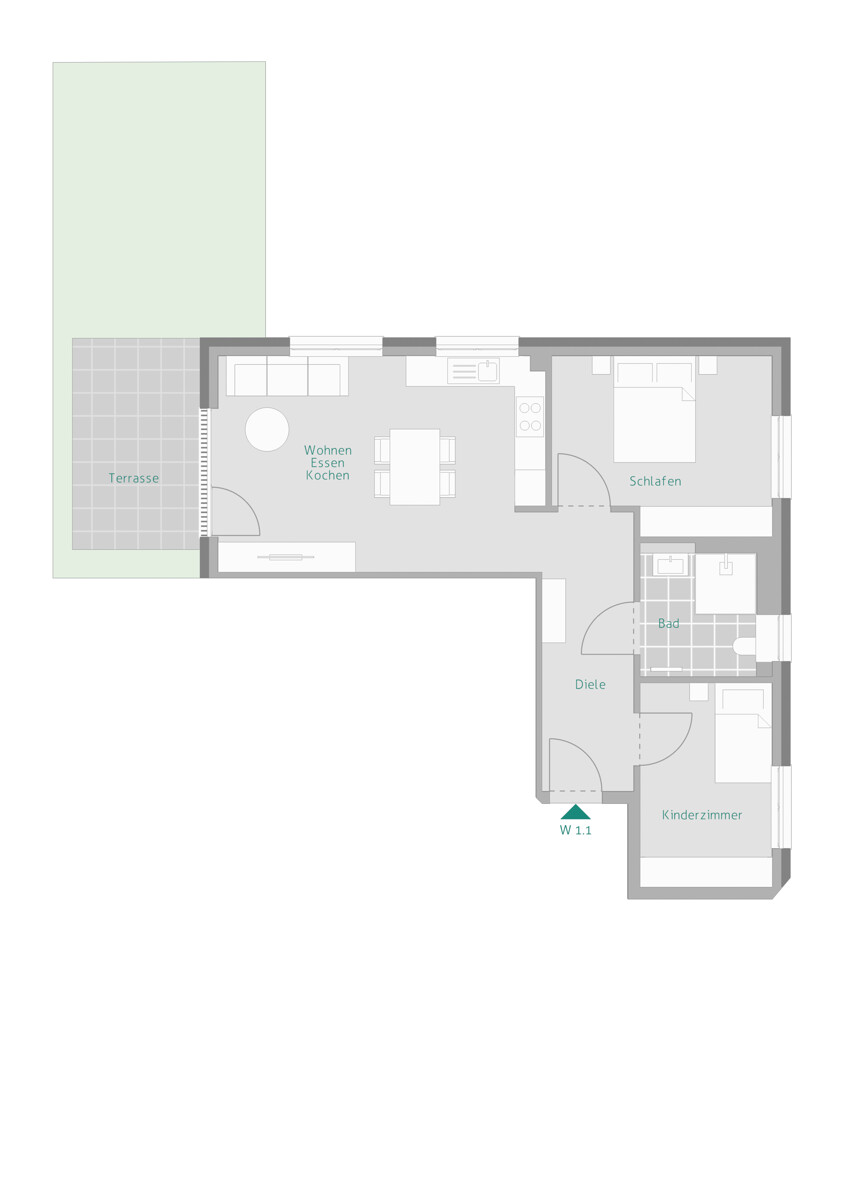 Wohnung-Nr. 1 Erdgeschosswohnung Renningen
