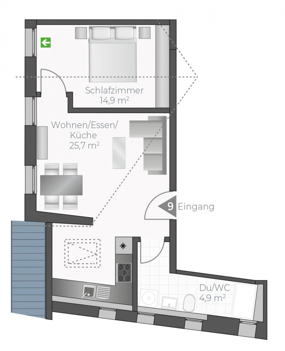 Wohnung-Nr. 9 Dachgeschosswohnung Asperg