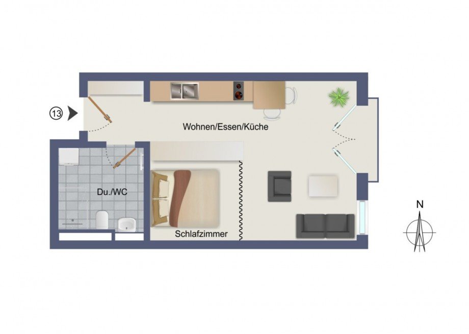 Wohnung-Nr. 13 Etagenwohnung Asperg