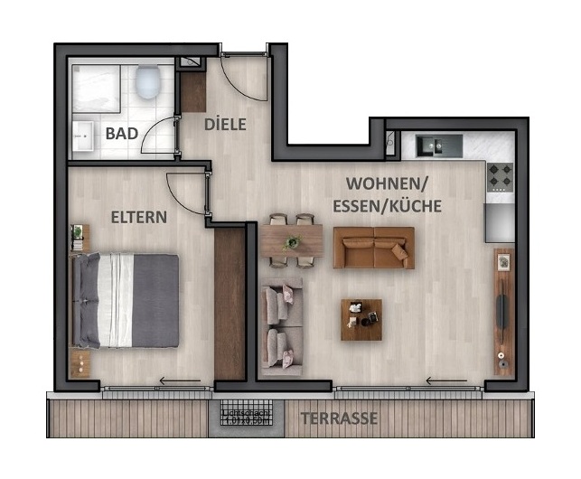 Wohnung-Nr. 2 (B) Erdgeschosswohnung Heilbronn / Neckargartach