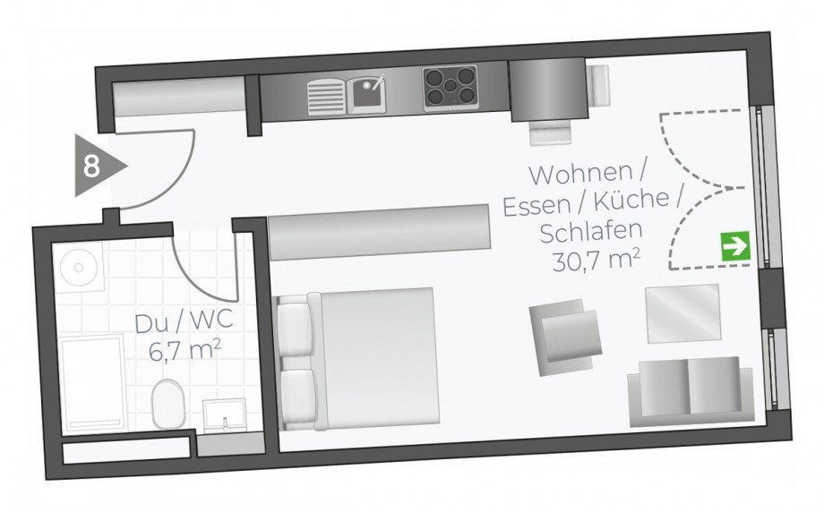 Wohnung-Nr. 08 Etagenwohnung Asperg