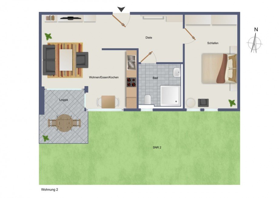 Wohnung-Nr. 2 Erdgeschosswohnung G�rtringen