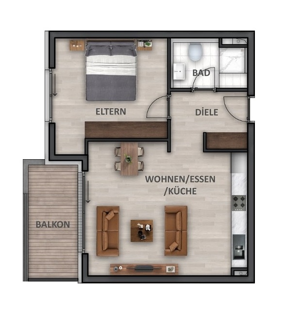 Wohnung-Nr. 6 (A) Etagenwohnung Heilbronn / Neckargartach