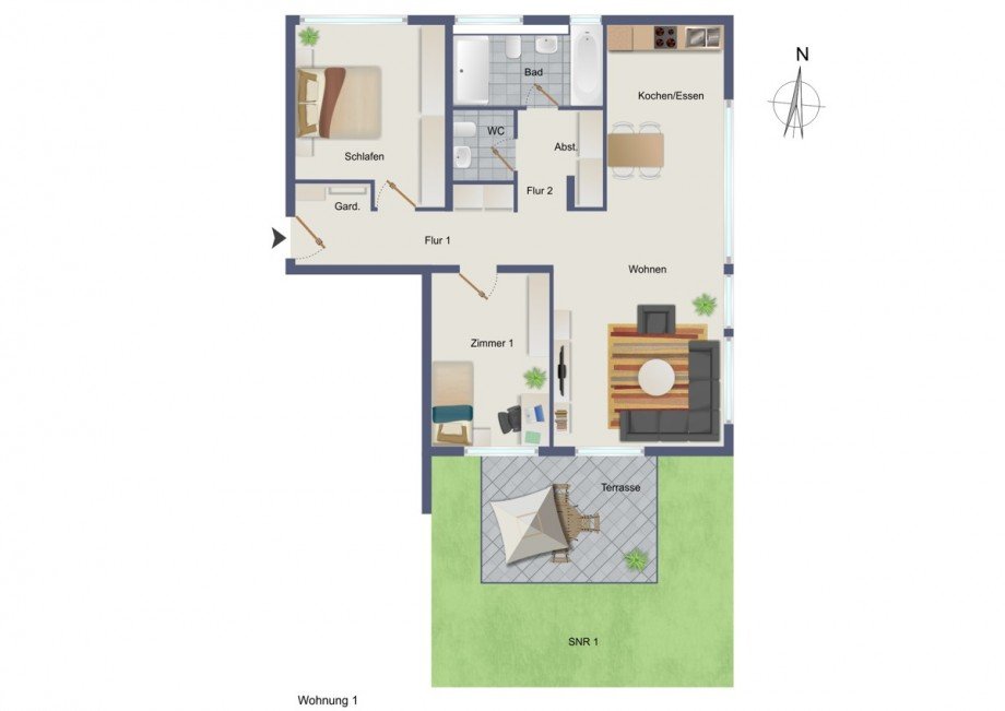 Wohnung-Nr. 1 Erdgeschosswohnung G�rtringen