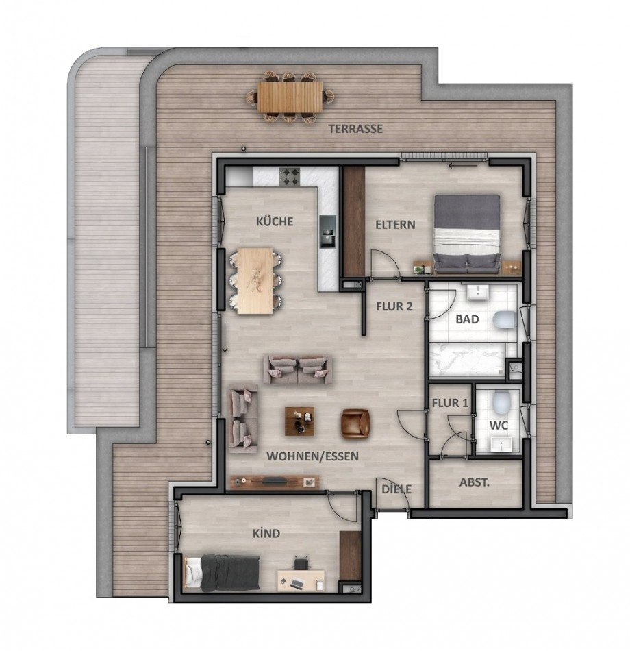 Wohnung-Nr. 10 (A) Dachgeschosswohnung Heilbronn / Neckargartach