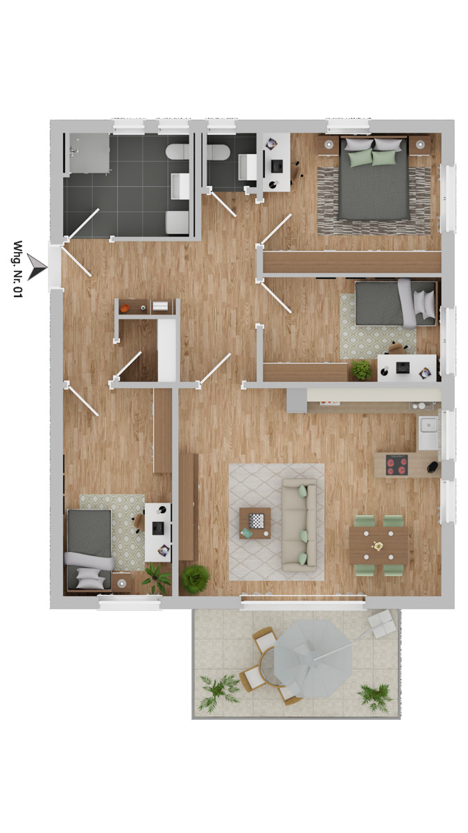 Wohnung-Nr. 1 Erdgeschosswohnung Herrenberg-Oberjesingen