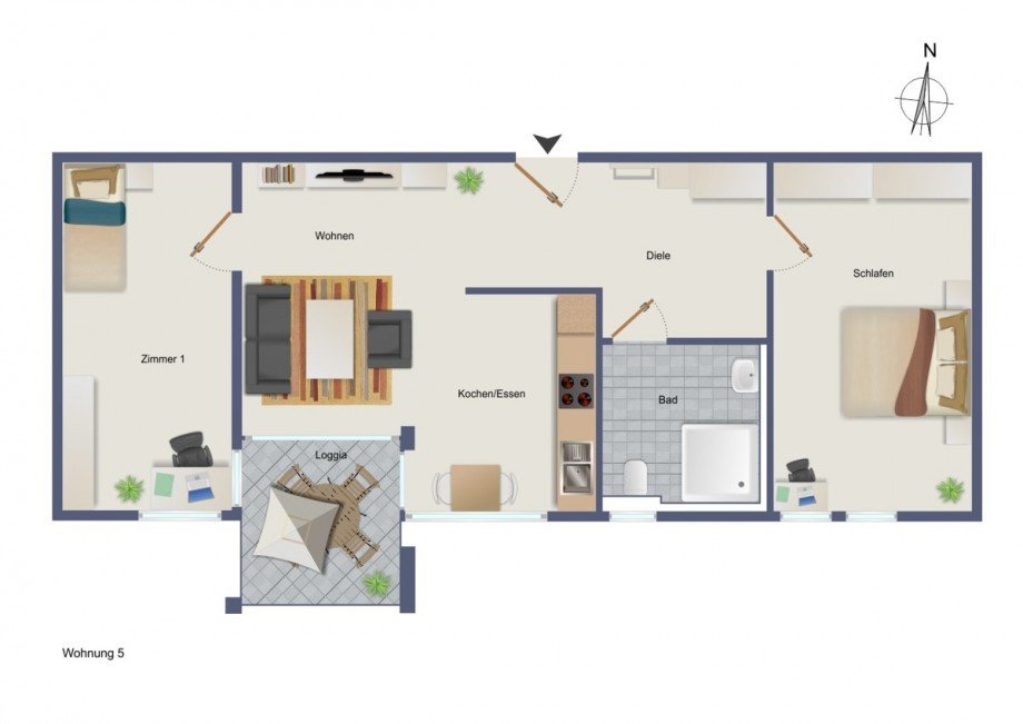 Wohnung-Nr. 5 Etagenwohnung G�rtringen