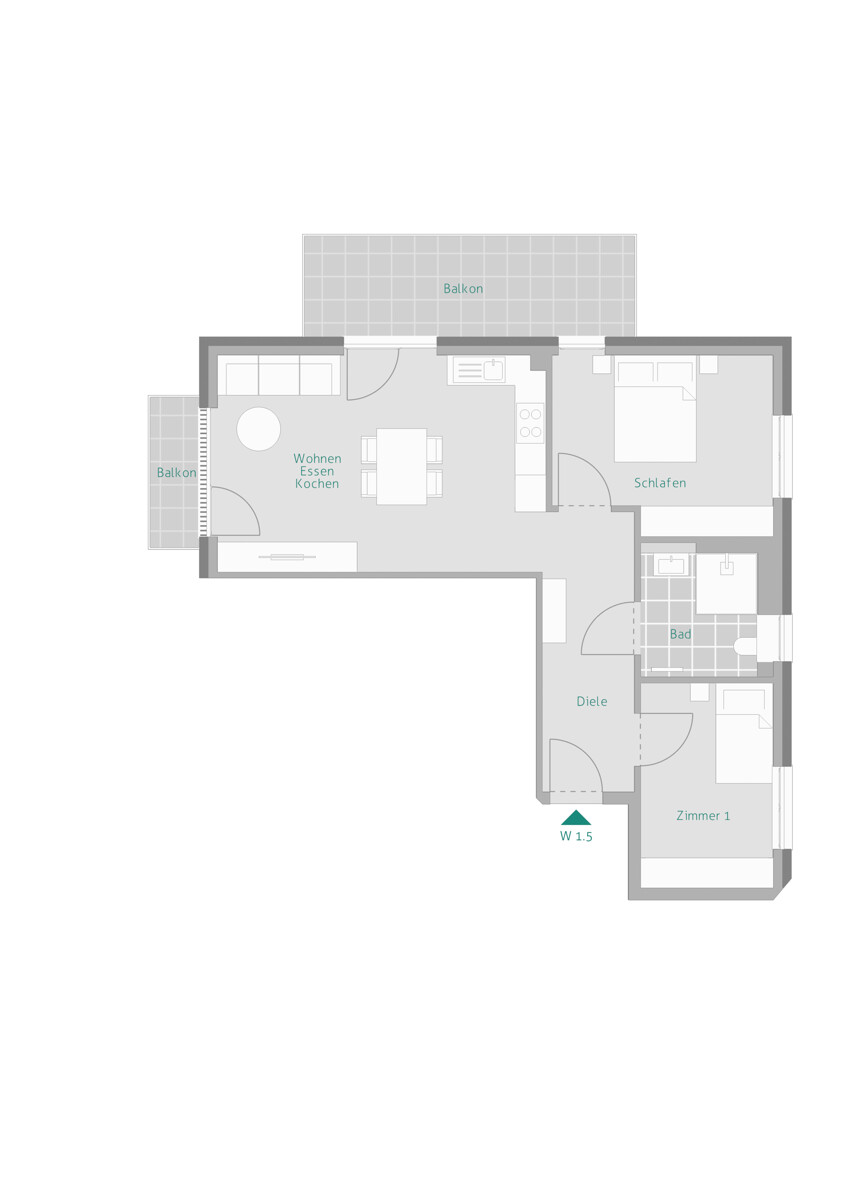 Wohnung-Nr. 5 Etagenwohnung Renningen