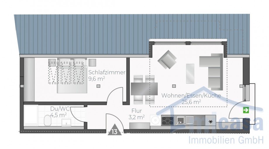 Wohnung-Nr. 13 Dachgeschosswohnung Asperg