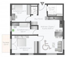 Wohnung-Nr. 02 Gro�z�gige 4-Zimmer-Wohnung mit viel Platz und Gartenzugang *KfW-40-QNG Standard*