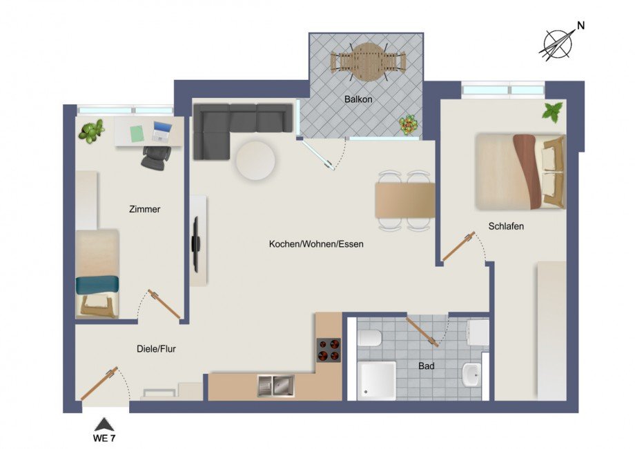 Wohnung-Nr. 7 Etagenwohnung Herrenberg / G�ltstein