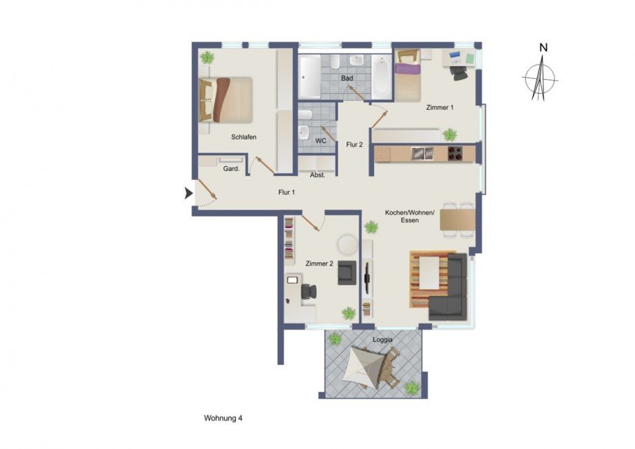 Wohnung-Nr. 4 Etagenwohnung G�rtringen