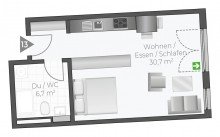 Wohnung-Nr. 13 Kompakte 2-Zimmer-Eigentumswohnung *KfW-40-QNG Standard*