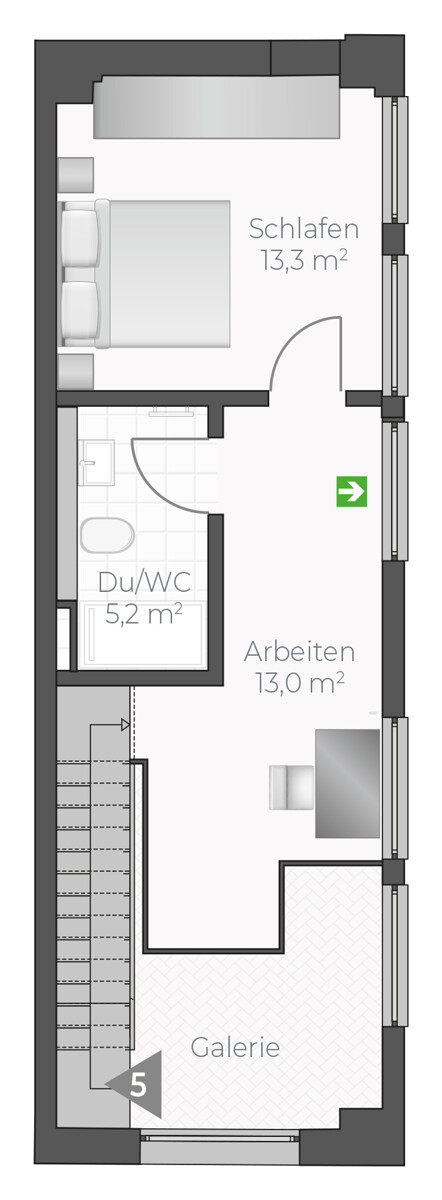 Wohnung-Nr. 5 OG Maisonettewohnung Asperg