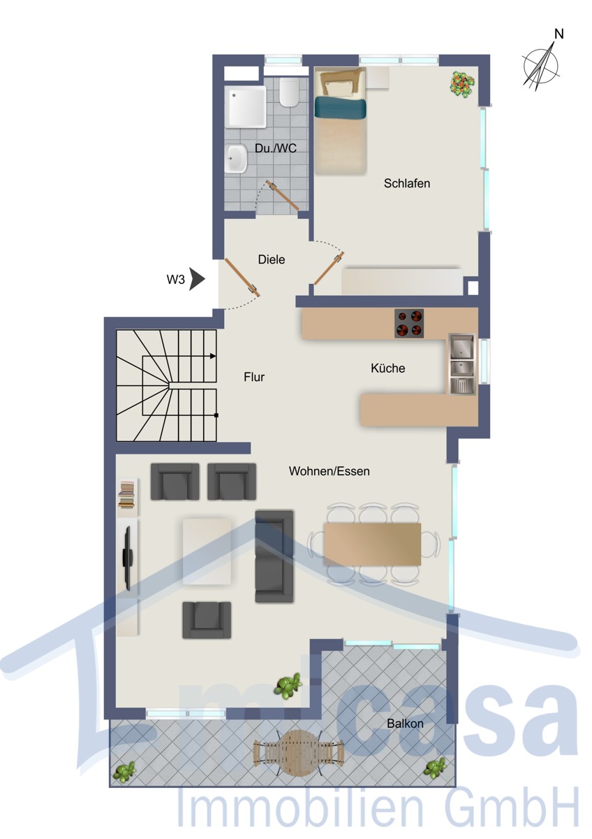 Wohnung-Nr. 3-1 Etagenwohnung Waiblingen / Neustadt Rems-Murr-Kreis