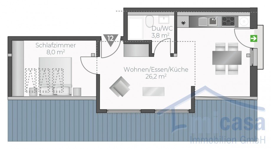 Wohnung-Nr. 12 Dachgeschosswohnung Asperg