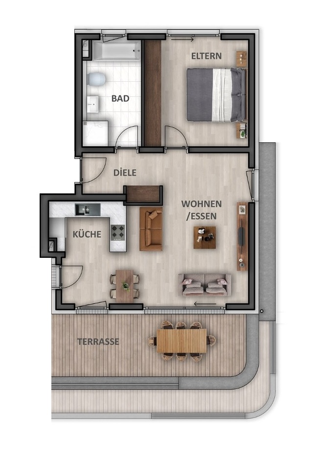 Wohnung-Nr. 10 (B) Dachgeschosswohnung Heilbronn / Neckargartach