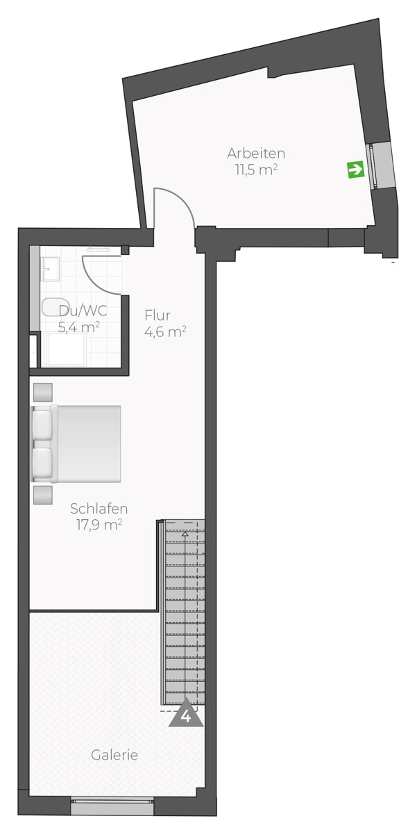 Wohnung-Nr. 4 OG Maisonettewohnung Asperg