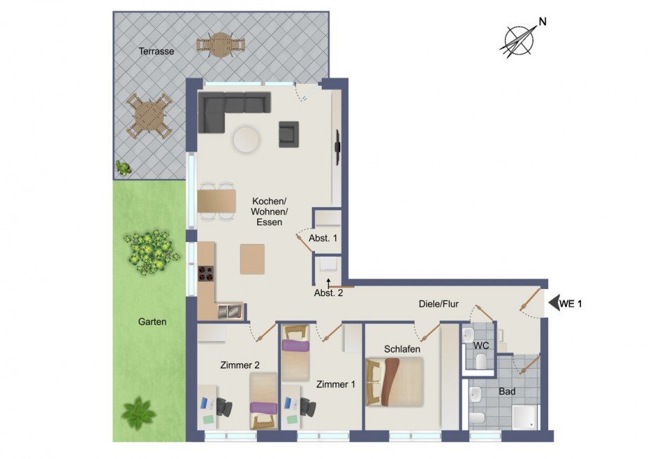 Wohnung-Nr. 1 Etagenwohnung Herrenberg / G�ltstein